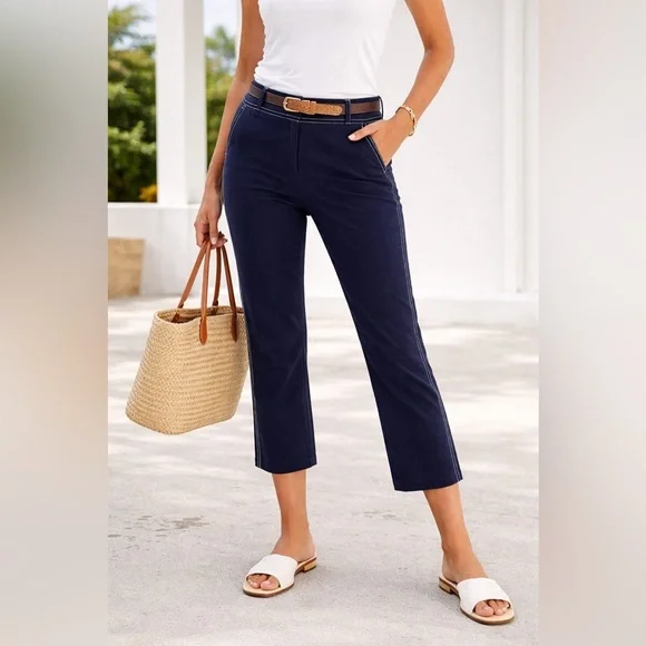 Banana Republic Crop Flare Everywhere Contrast Stitch Pant - Picture 1 of 10